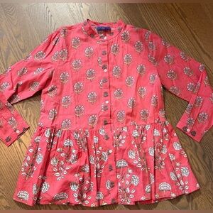 Elegant Floral Red Blouse